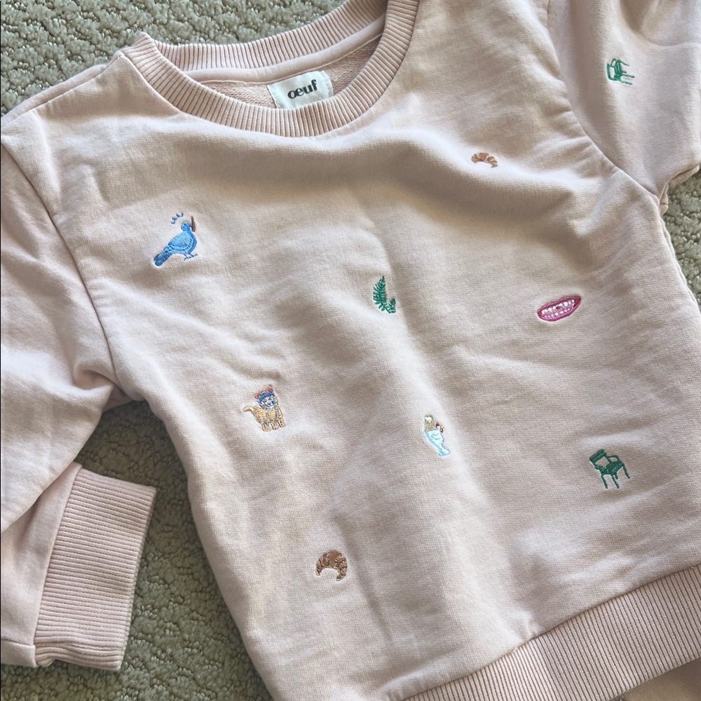 OEUF Kids Pink Embroidered JOGGER Set - Picture 3 of 6